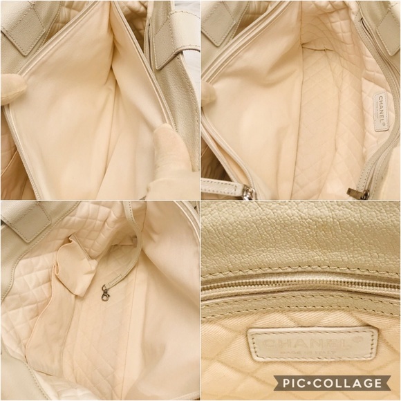 CHANEL Perforated Leather Large CC Tote White - Picture 8 of 8